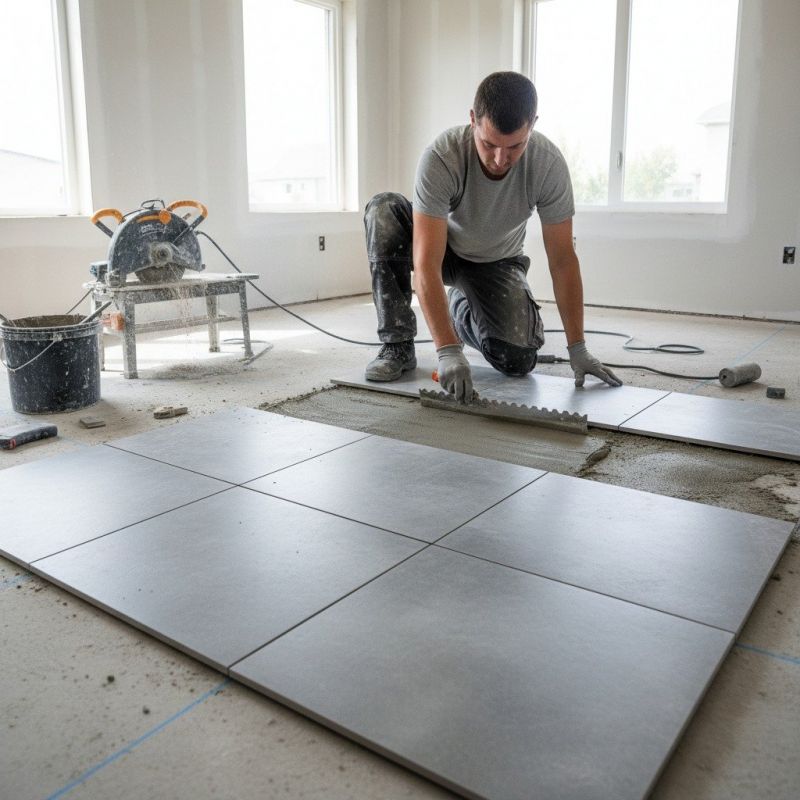 Slate Tile Floor Installation